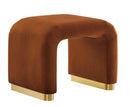 EEI-6733-BRA-RUS-Velvet Waterfall Stool in Brass R(Rust)