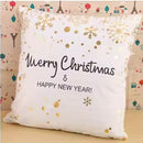MERRY CHRISTMAS & HNY 18x18 PILLOW COVER- BLACK&GOLD