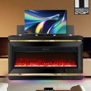 A93-TV Stand w/lift & fireplace (Black)