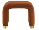 EEI-6733-BRA-RUS-Velvet Waterfall Stool in Brass R(Rust)