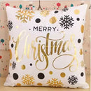 MERRY CHRISTMAS 18x18 PILLOW COVER- GOLD/BLACK/WHITE