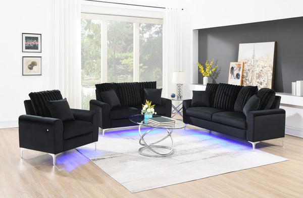 U480-2PC Black Sofa And Loveseat