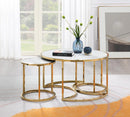 T328 GOLD COFFEE TABLE& 2 END TABLES