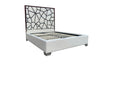 HoneyComb White Leather King Bed