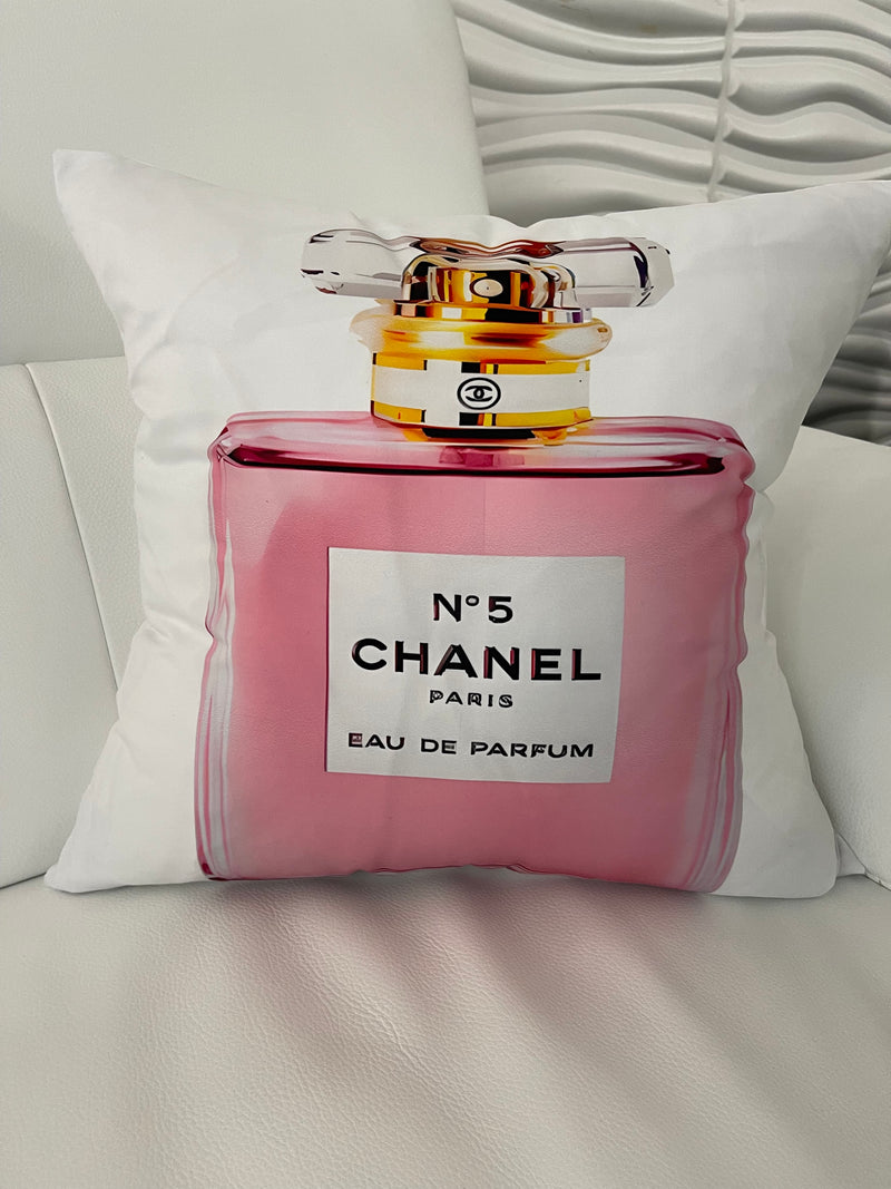 CHANEL PARFUM 20x20 PILLOW COVER - PINK& WHITE
