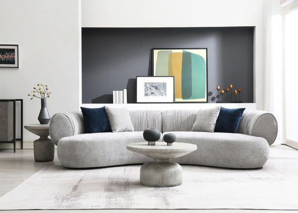 U307 Gray Modern Curved Sofa
