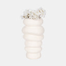 21422-01/02 White Hand Scribed Cairn Vase