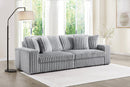 U309 Gray Corduroy Power 4 Seater Sofa