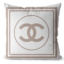 CHANEL 20x20 PILLOW COVER-WHITE W/ PINK RING