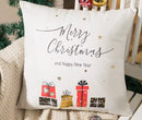 MERRY CHRISTMAS & HNY 18x18 PILLOW COVER- RED/BLACK/WHITE