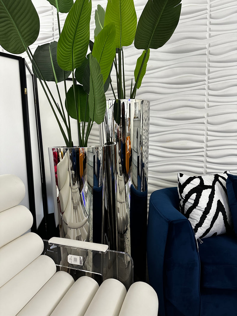 Luxe Mirror Silver Vase 40*40*113 - Large-(PRE-ORDERS AVAILABLE MAY!!!)(RESTOCK IN JUNE)