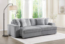 U309 Gray Corduroy Power 4 Seater Sofa