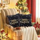 MERRY CHRISTMAS 18x18 PILLOW COVER- BLACK&GOLD