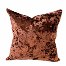 CRUSHED VELVET 22x22 PILLOW COVER -COPPER ORANGE