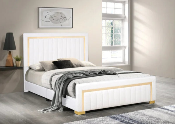 HH830-WHITE QUEEN BED