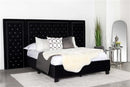 Hailey Black Velvet Upholstered Bed 315925Q-SP