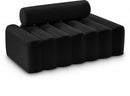 Melody Stationary Fabric Sofa And Lovseat Set 647Black-S2