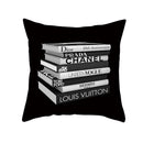 DESIGNER BOOK STACK 20x20 PILLOW COVER -BLACK&WHITE