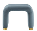 EEI-6733-BRA-CAB-Velvet Waterfall Stool in Brass C(Blue)