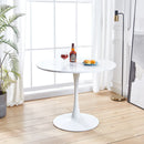 DT90M Printed White Marble Dining Table
