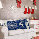 REINDEER 18x18 PILLOW COVER- BLUE&WHITE