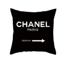 CHANEL PARIS 20x20 PILLOW COVER - BLACK WHITE