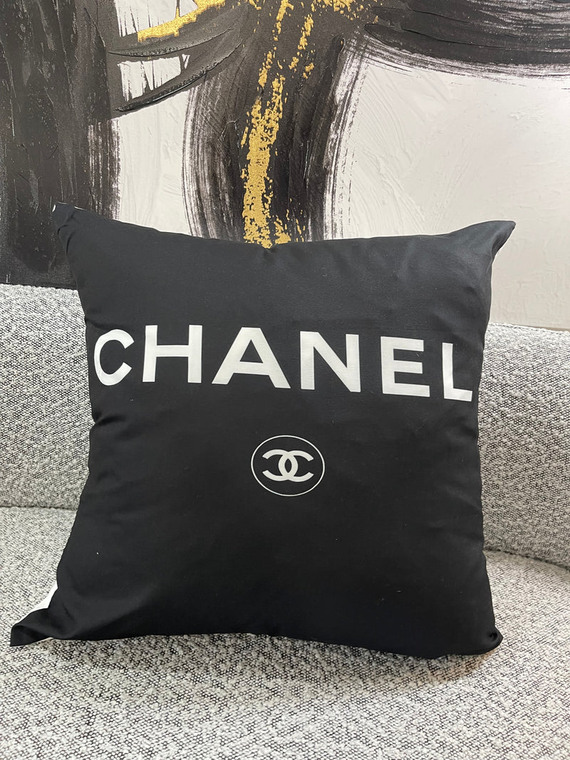 CHANEL COCO 20x20 PILLOW COVER - BLACK & WHITE