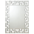 Forman 38 x 48 Inch Greek Motif Frameless Wall Mirror Silver 901786