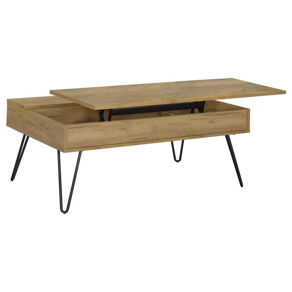 723368
Fanning Lift Top Storage Coffee Table Golden Oak and Black
