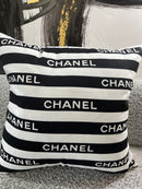 CHANEL STRIPE 20x20 PILLOW COVER-BLACK&WHITE
