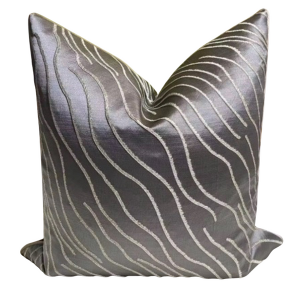 MODERN STRIPE 22x22 PILLOW COVER-GRAY