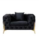 C8001B Black Luxury Armchair w/ Gold legs