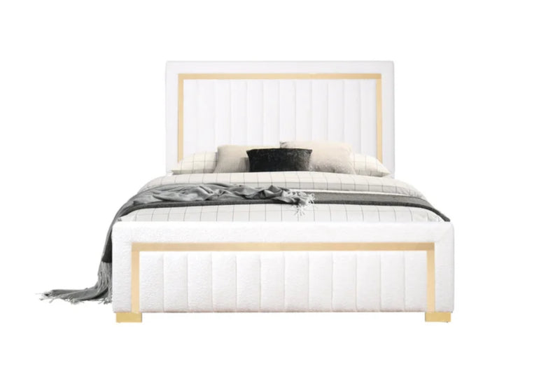 HH830-WHITE QUEEN BED