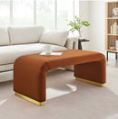 EEI-6735-BRA-RUS-Velvet Waterfall Ottoman in Brass(Rust)