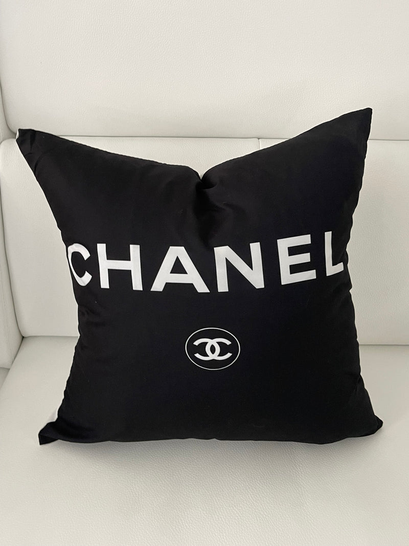 CHANEL COCO 20x20 PILLOW COVER - BLACK & WHITE