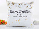 MERRY CHRISTMAS & HNY 18x18 PILLOW COVER- BLACK&GOLD