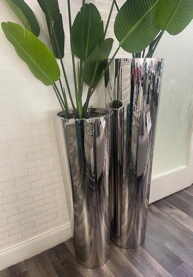 Luxe Mirror Silver Vase 40*40*113 - Large-(PRE-ORDERS AVAILABLE MAY!!!)(RESTOCK IN JUNE)