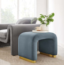 EEI-6733-BRA-CAB-Velvet Waterfall Stool in Brass C(Blue)