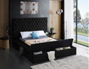 BLACK VELVET QUEEN STORAGE BED FRAME B565