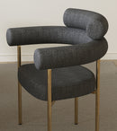 DC02GB Black Dining Chairs with Brushed Gold Base 2/box