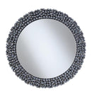 CLAUDETTE ROUND WALL MIRROR WITH GREY TEXTURAL FRAME 960077