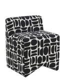TOV-OC68930 Pippa Black Geometric Jaquard Weave Stool
