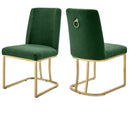 DC05GGN Green Dining Chair w/ Gold Base 2/box