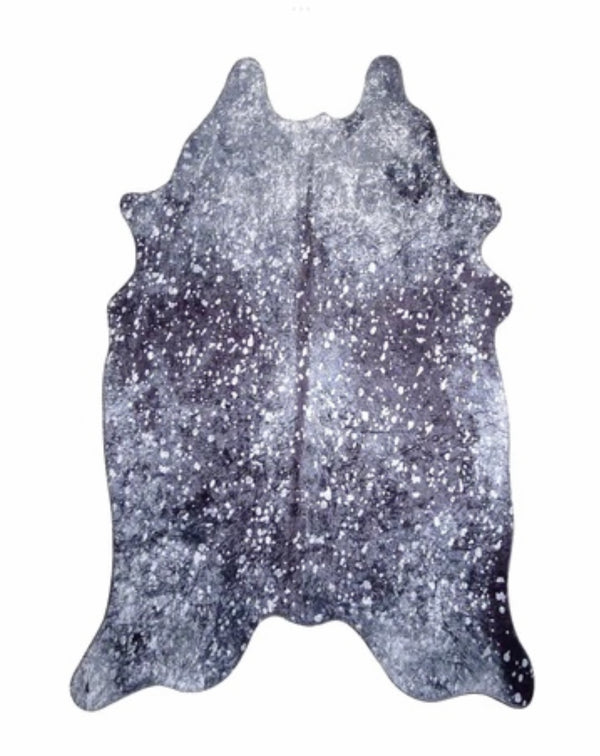 Metallic Vegan Hide Grey Rugs
