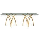 DT030G Glass Top w/ Gold Base Dining Table