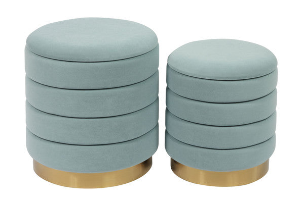 TOV-OC6460-Saturn Sea Blue Storage Ottomans - Set of 2