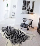 Modern Rustic Faux Fur Art Hide Zebra Rugs 5x7