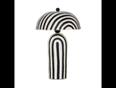 TOV-G18570 Maiori Black Striped Papier Mache Table Lamp