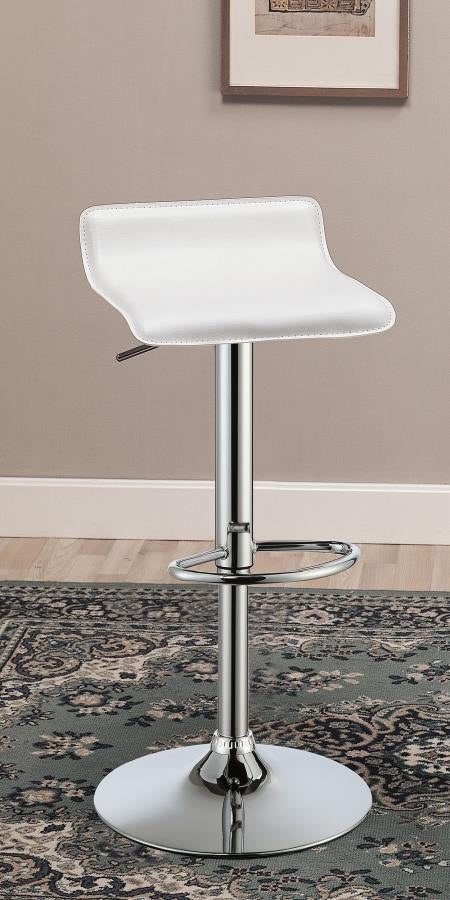 BIDWELL UPHOLSTERED ADJUSTABLE BAR STOOL WHITE 120391