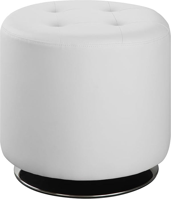 White Bowman - Round Swivel Ottoman 500554